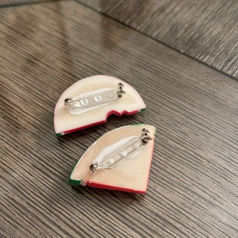 Vintage 1980’s Resign Watermelon Fruit Pins